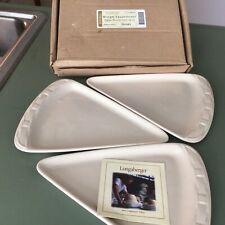 SET OF 3 LONGABERGER WOVEN TRADITIONS BUTTERNUT PIZZA PLATES NEW - BIG SLICE picture