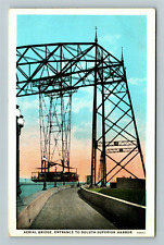 Duluth Minnesota, AERIAL BRIDGE ENTRANCE TO SUPERIOR HARBOR, Vintage Postcard picture