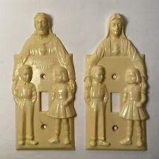 Vintage Hartland Jesus Mary Light Switch Cover Honor Thy Father And Mother picture