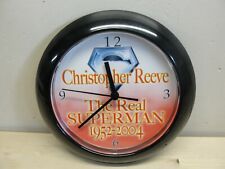 CHRISTOPHER REEVE THE REAL SUPERMAN 1952 - 2004 BATTERY OPERATED CLOCK picture