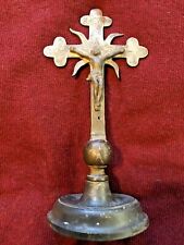 AMAZING LATE RENAISSANCE PEWTER CRUCIFIX FROM FRANCE CA. 1640 17TH CENTURY picture