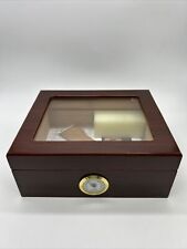 Humidor Quality Importers Tobacco Cigar Box Cedar Lined Cherry Finish New picture