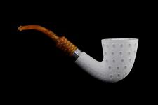 Deluxe Lattice Bent Dublin Pipe By Tekin-new-block Meerschaum Handmade WCase#646 picture