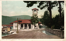 The D & H Railroad Station at Lake George NY Postcard 1910s picture