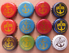 12 DIFFERENT ANCHOR BREWING CO CALIFORNIA CRAFT MOST OBSOLETE BEER BOTTLE CAPS picture