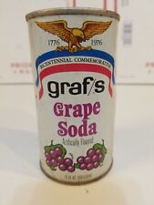 Vintage 1970s Flat Top Soda Can Graf's Grape Soda 1776 Can Milwaukee Wisconsin  picture