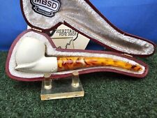 MBSD Featherweight Bent Apple Freehand Hand Carved Block Meerschaum Pipe, Case picture