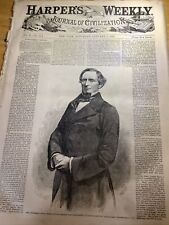 1858 HARPER’S WEEKLY ORIGINAL COMPLETE NEWSPAPER ~ JEFFERSON DAVIS picture