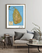 2000 Map| Sri Lanka| Sri Lanka Map Size: 18 inches x 24 inches |Fits 18x24 size picture