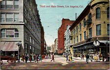Postcard Third and Main Street in Los Angeles, California picture