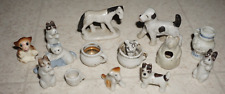 Mixed Lot Miniature Animal Figurines Cups Dogs Cat Pig Ceramic Porcelain Japan picture