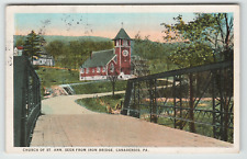 Postcard St. Ann's Church as Seen From Iron Bridge in Canadensis, PA picture
