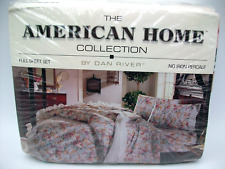 VINTAGE DAN RIVER AMERICAN HOME COLLECTION NOS FULL SHEET SET NO IRON SEALED USA picture