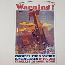 Porcelain On Steel Sign Ande Rooney AVIATION WARNING AMERICANA 1988 picture