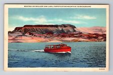 Boulder City NV-Nevada, Boating on Lake at Boulder Dam Souvenir Vintage Postcard picture