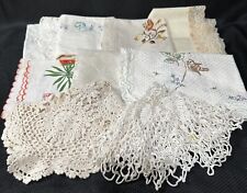 Lot Of 9 Vintage Doilies, Small Table Coverings, And Etc. Asst. Fabrics & Sizes picture