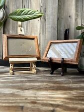 VTG Beveled Ornate Oak Wood Picture Frame Macthing Pair 5x6.5 Small Plein Aire picture
