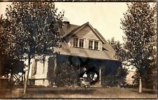 1900s RPPC Real Picture Postcard Family Sitting on Farm House Porch Country Life picture