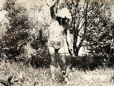 1960s Bulge Trunks Shirtless Young Man Fisherman Photo Gay Int ORIGINAL Snapshot picture