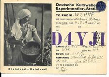 QSL  1936 Germany with Bureau stamp  radio card picture