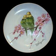 Vintage, Hand-painted & Signed 8” Parakeets Decorator Plate. Japan picture