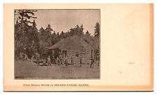 Antique First School House at Island Falls, Undivided Back, ME Postcard picture