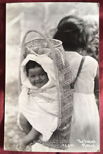 The Indian Mother RPPC Real Photo Postcard Native American Baby Papoose Unused picture