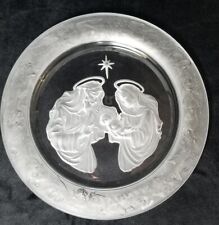 Vintage Morgantown Crystal Plate, The Holy Family,  Star of Bethlehem 1988 picture