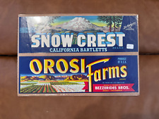 Vintage Snow Crest California Bartletts Paper Advertisement Sign picture