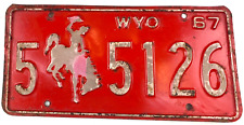 Wyoming 1967 License Plate Vintage Auto Albany Co Rustic Collector Wall Decor picture