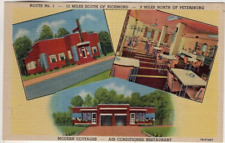 LINEN Postcard      MOORE'S BRICK COTTAGES  -  PETERSBURG, VIRGINIA picture