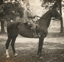 Cavalry Army Mounted Soldier Horse World War I ERA RPPC Real Photo Postcard picture