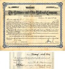 Baltimore and Ohio Railroad Co. Issued to and Signed by William L. Harkness - 19 picture