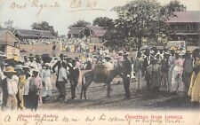 CPA ANTILLES JAMAIC MANDEVILLE MARKET GREETINGS FROM JAMAICA picture
