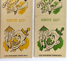 23 Vintage Circus Day Matchbook Covers Clowns Ringmaster Trapeze High Wire Lion picture