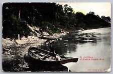 Michigan Berrien Springs Saint Joe River Boat Riverfront Shore Vintage Postcard picture