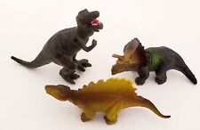 Vintage Lot of 3 Mini Dinosaurs - Including T-Rex, Triceratops, Stegosaurus picture