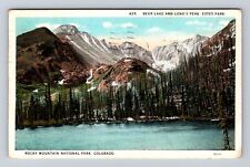Rocky Mountain National Park, Bear Lake And Long's Peak, Vintage c1929 Postcard picture