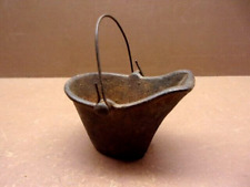 Antique Small  Cast Iron Coal Ash Bucket w/Bail Handle 2 1/4