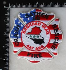 USAF FIRE CRASH RESCUE PATCH 447th AEG SATHER US AIR FORCE BASE BAGHDAD IRAQ picture