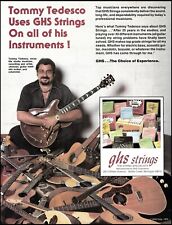 Tommy Tedesco 1979 GHS guitar strings advertisement 8 x 11 vintage ad print picture