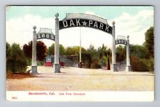 Sacramento CA-California, Oak Park Entrance, Antique, Vintage Souvenir Postcard picture
