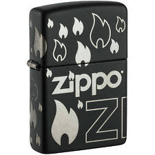 Zippo Lighter Flame Matte Black Metal Construction Refillable Windproof 48908 picture