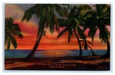 1956 Miami, FL Postcard-  SUNRISE ON THE FLORIDA COAST AT MIAMI BEACH picture