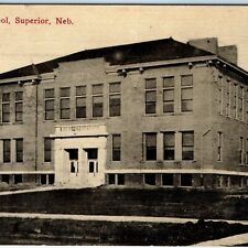 c1910s Superior NE High School Building Lith Photo Neb Postcard Republic KS A186 picture