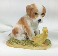 Vintage Homco Puppy And Duckling Figurine -  #1413 - Adorable picture