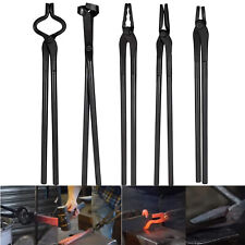 5Pcs Knife Making Tongs Set Bladesmith Blacksmith Tongs for Anvil Vise Forge picture