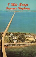 Pigeon Key Florida, Seven Mile Bridge, Overseas Highway, Vintage Postcard picture