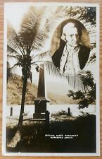 1928 Captain James Cook Sesqui w/ Stamps Monument Napoopoo TH Hawaii RPPC  picture