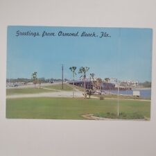 Greetings From Ormond Beach Florida Rockefeller Bridge Vintage Chrome Postcard picture